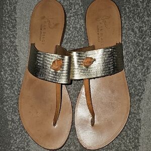 Joie Gold and Tan Minimalist Sandals